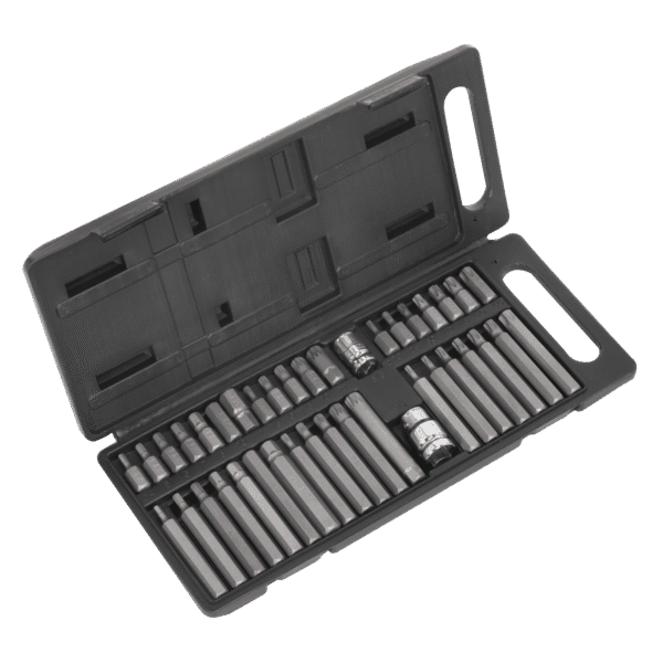 Siegen TRX-Star*/Hex/Spline Bit Set 3/8" & 1/2"Sq Drive 40pc