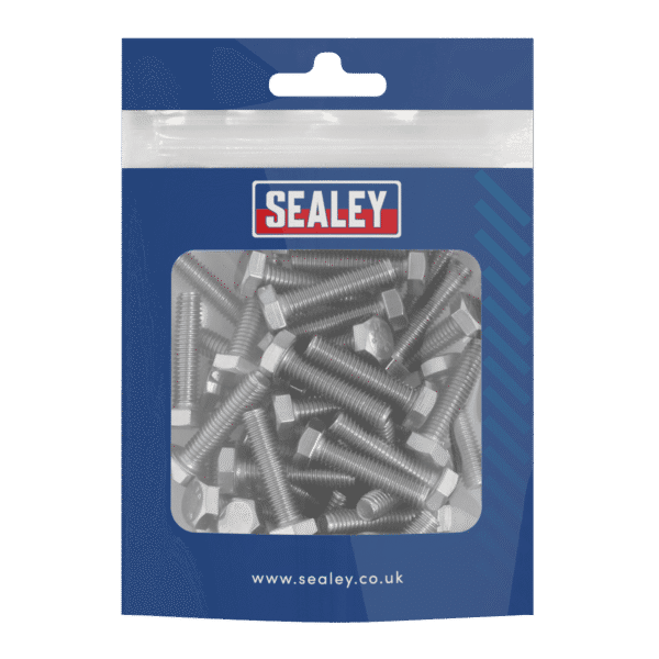 Stainless Steel Set Screw M6 x 25mm 1mm Pitch, DIN 933 - Pack of 50