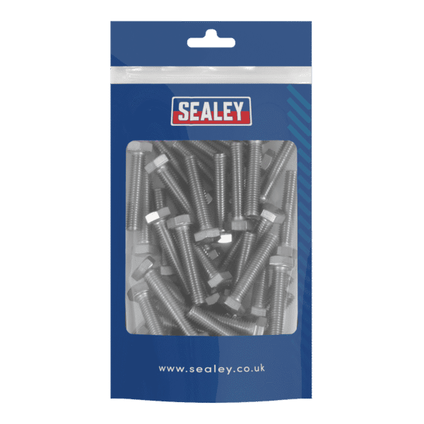 Stainless Steel Set Screw M8 x 1.25 Pitch, DIN 933 - Pack of 50
