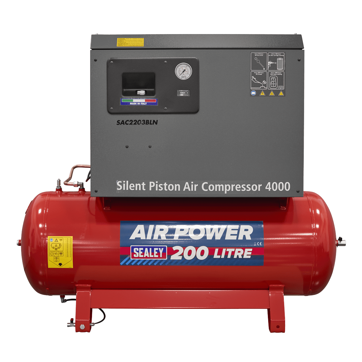 200L Low Noise Belt Drive Air Compressor with Cast Cylinders 3hp - Image 3