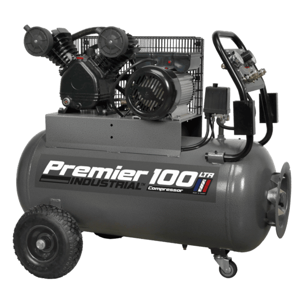 Premier 100L Belt Drive Air Compressor with Front Control Panel 3hp