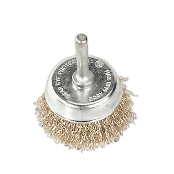 50mm Crimped Wire Cup Brush with 6mm Shaft