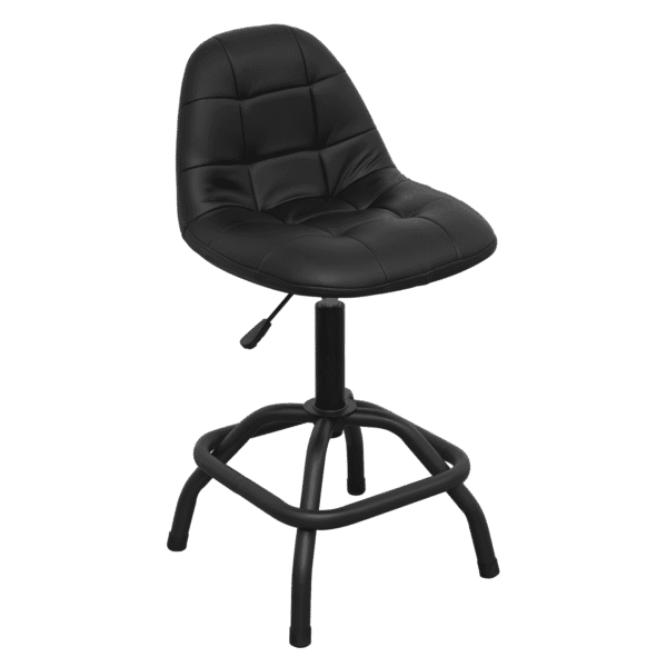 Premier Industrial Pneumatic Workshop Stool with Adjustable Height Swivel Seat & Back Rest