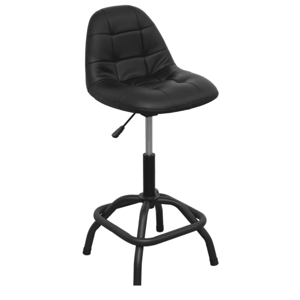 Premier Industrial Pneumatic Workshop Stool with Adjustable Height Swivel Seat & Back Rest