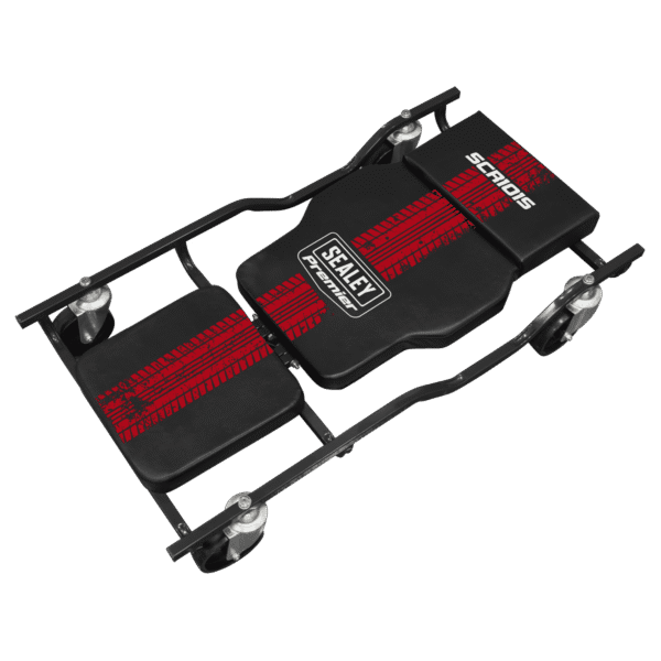 Steel Creeper with 4 Rough Ground 5" Wheels & Adjustable Back/Headrest