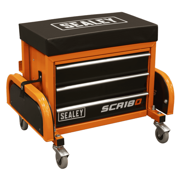 Mechanic's Utility Seat & Toolbox - Orange