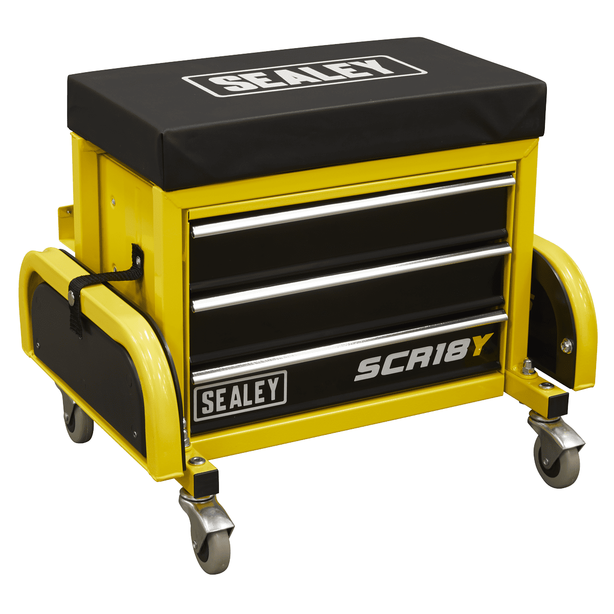 Mechanic's Utility Seat & Toolbox - Yellow - Image 3