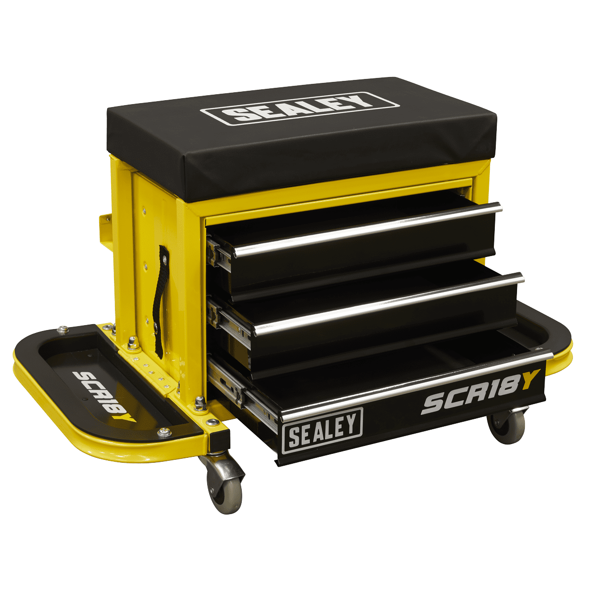 Mechanic's Utility Seat & Toolbox - Yellow - Image 2