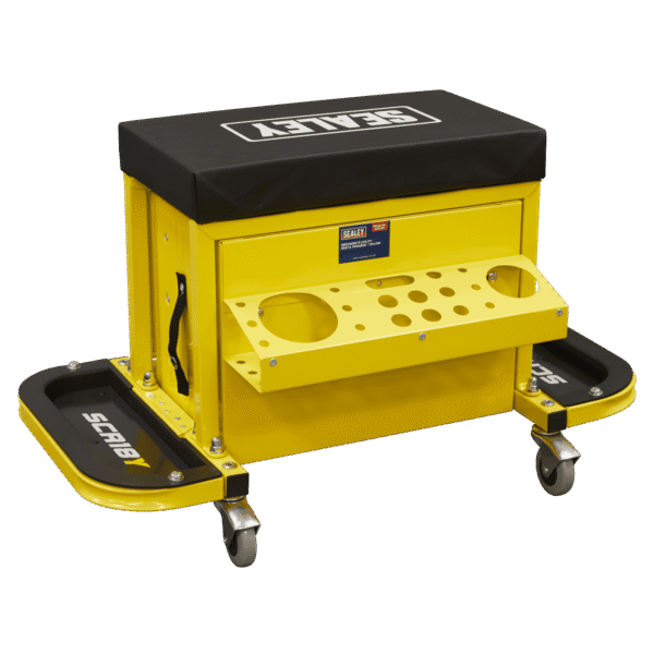 Mechanic's Utility Seat & Toolbox - Yellow