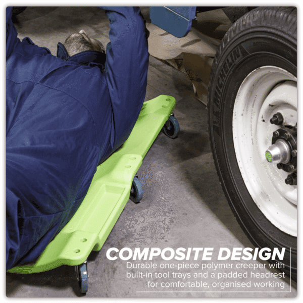 Composite Creeper with 6 Wheels - Hi-Vis Green