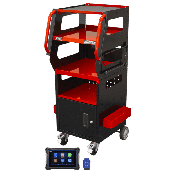 Diagnostic Tablet & Trolley - Red