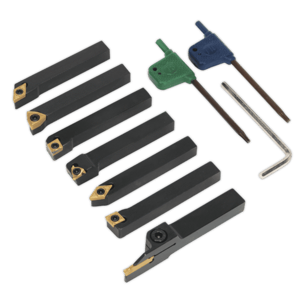 Indexable Lathe Turning Tool Set 8mm 7pc