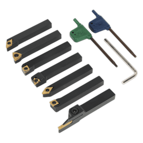 Indexable Lathe Turning Tool Set 10mm 7pc