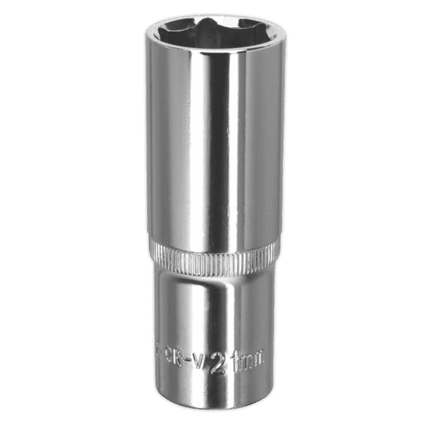 Premier Fully Polished Deep Socket 1/2"Sq Drive 21mm