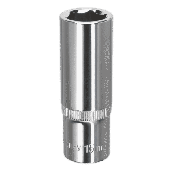 Premier Fully Polished Deep Socket 3/8"Sq Drive 15mm
