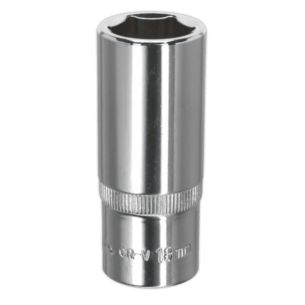 Premier Fully Polished Deep Socket 3/8"Sq Drive 18mm