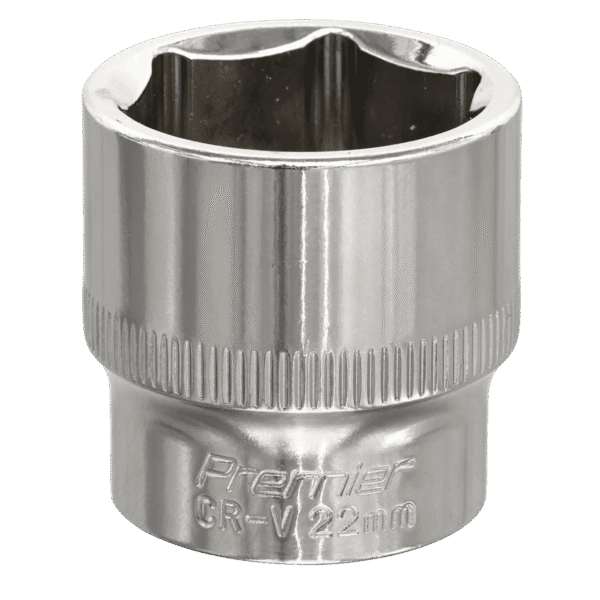 Premier Fully Polished Socket 3/8"Sq Drive 22mm