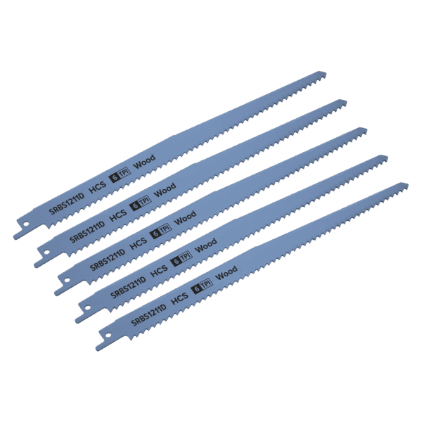 Reciprocating Saw Blade for Clean Wood 250mm 6tpi - Pack of 5