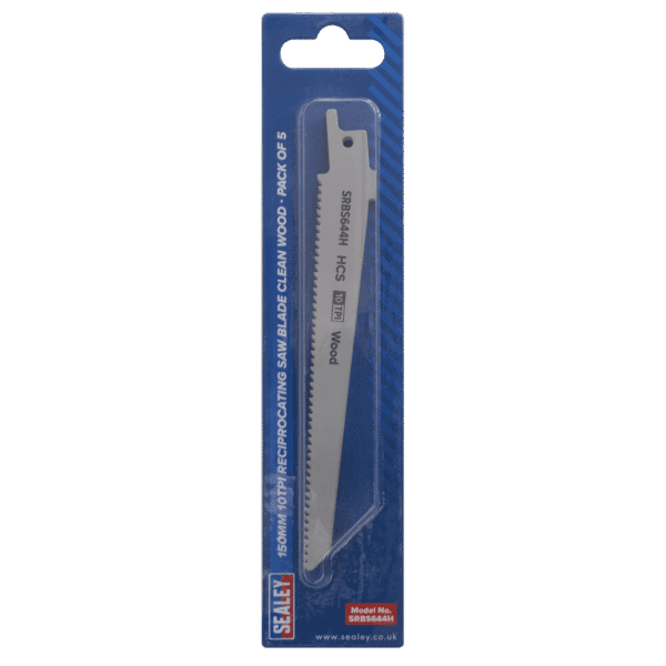 Reciprocating Saw Blade for Clean Wood 150mm 10tpi - Pack of 5
