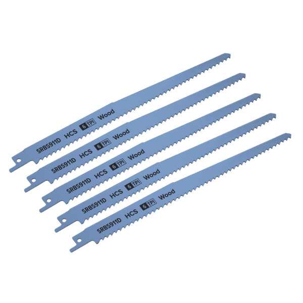 Reciprocating Saw Blade for Clean Wood 230mm 6tpi - Pack of 5