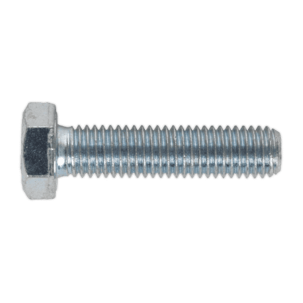 8.8 Zinc Plated HT Setscrew M12 x 50mm, DIN 933 - Pack of 25