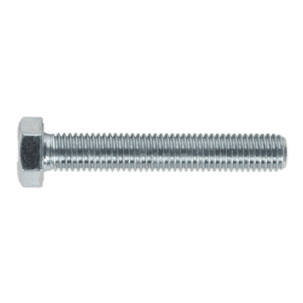 8.8 Zinc Plated HT Setscrew M12 x 75mm, DIN 933 - Pack of 10