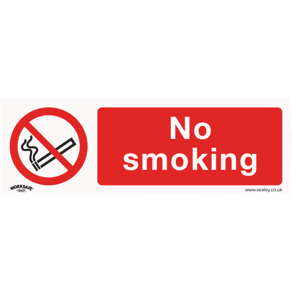 Worksafe® No Smoking Safety Sign, Rigid Plastic - Pack of 10