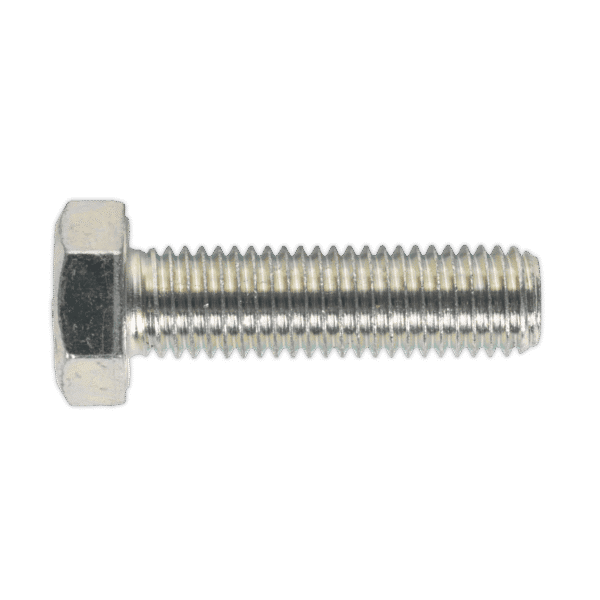 8.8 Zinc Plated HT Setscrew M14 x 50mm, DIN 933 - Pack of 10