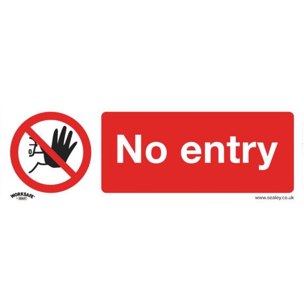 Worksafe® No Entry Safety Sign - Rigid Plastic