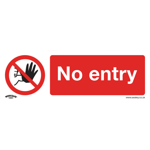 Worksafe® No Entry Safety Sign - Self-Adhesive Vinyl