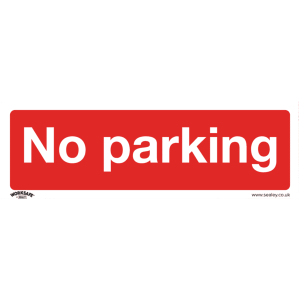 Worksafe® No Parking Safety Sign, Rigid Plastic - Pack of 10
