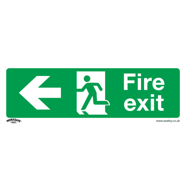 Worksafe® Fire Exit (Left) Safety Sign - Rigid Plastic