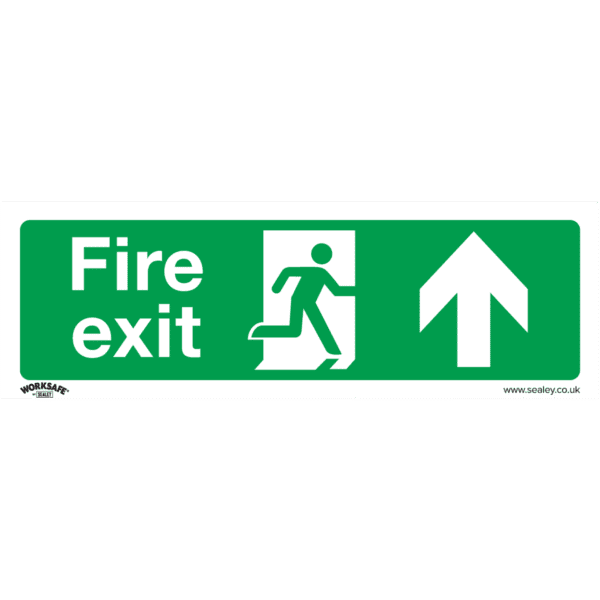 Worksafe® Fire Exit (Up) Safety Sign - Rigid Plastic
