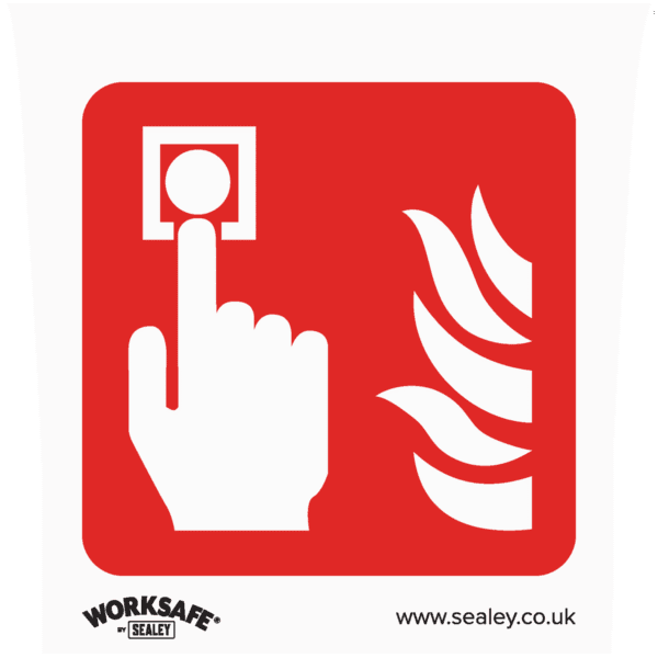 Worksafe® Fire Alarm Symbol Safety Sign, Rigid Plastic - Pack of 10