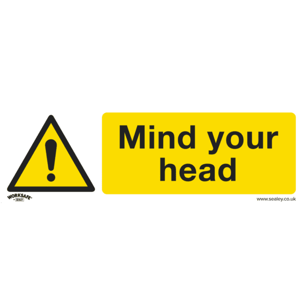 Worksafe® Mind Your Head Safety Sign - Self-Adhesive Vinyl