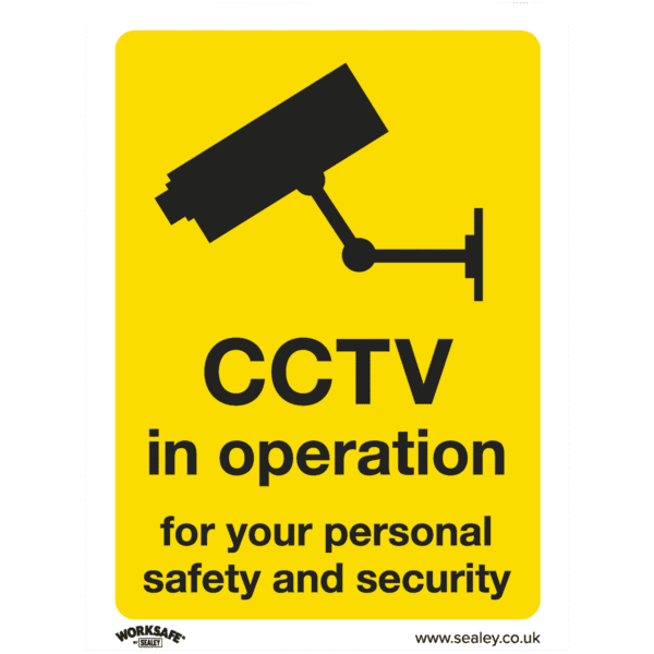 Worksafe® CCTV Safety Sign - Rigid Plastic