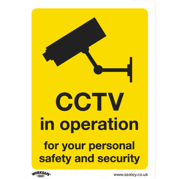 Worksafe® CCTV Safety Sign - Self-Adhesive Vinyl