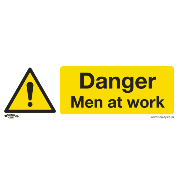 Worksafe® Danger Men At Work Safety Sign, Rigid Plastic - Pack of 10