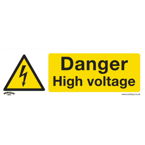 Worksafe® Danger High Voltage Safety Sign - Rigid Plastic