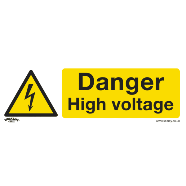 Worksafe® Danger High Voltage Safety Sign - Self-Adhesive Vinyl