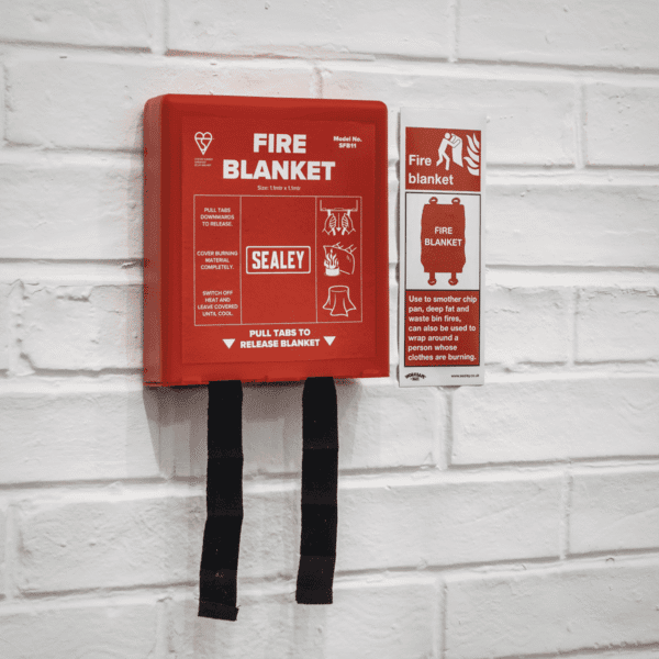 Worksafe® Fire Blanket Safety Sign, Self-Adhesive Vinyl - Pack of 10