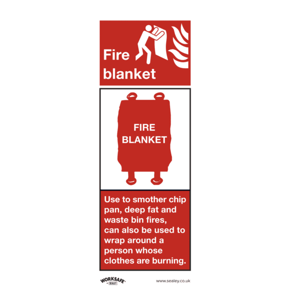 Worksafe® Fire Blanket Safety Sign - Self-Adhesive Vinyl