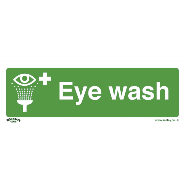 Worksafe® Eye Wash Safety Sign - Rigid Plastic