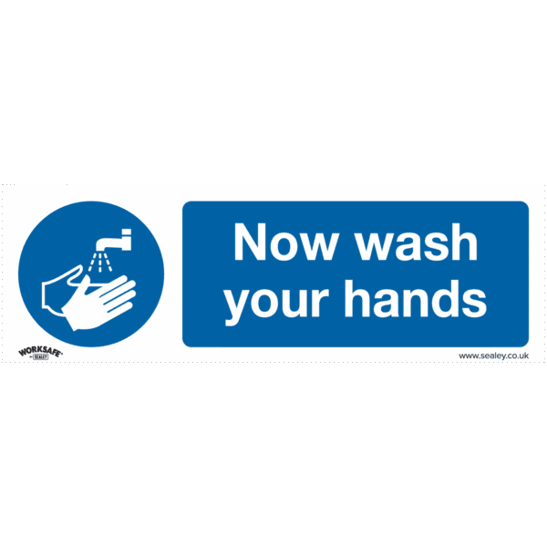 Worksafe® Now Wash Your Hands Safety Sign, Rigid Plastic - Pack of 10
