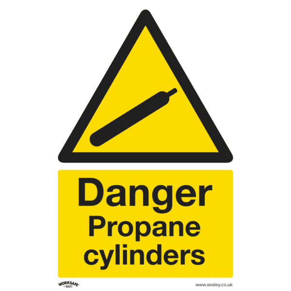Worksafe® Danger Propane Cylinders Safety Sign - Self-Adhesive Vinyl