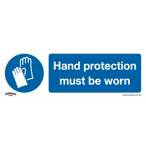 Worksafe® Hand Protection Must Be Worn Safety Sign, Rigid Plastic - Pack of 10