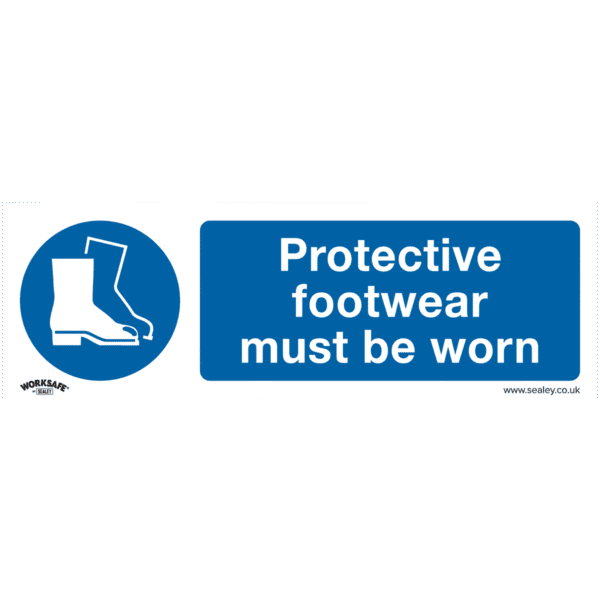 Worksafe® Protective Footwear Must Be Worn Safety Sign - Self-Adhesive Vinyl
