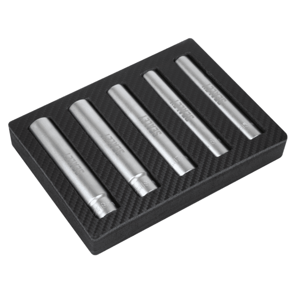 Extra-Deep Socket Set 1/2"Sq Drive 5pc