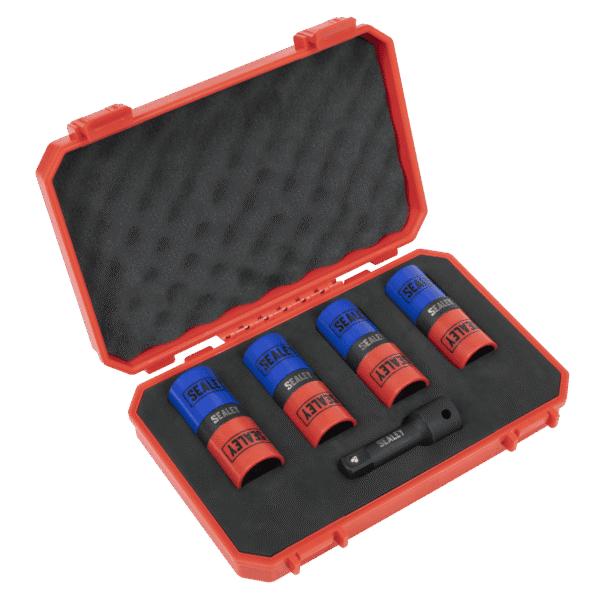Double Ended Alloy Wheel Impact Socket Set 1/2"Sq Drive 5pc