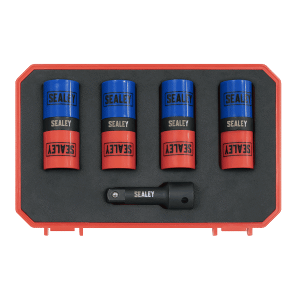 Double Ended Alloy Wheel Impact Socket Set 1/2"Sq Drive 5pc